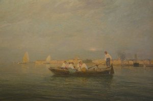 Obraz Pietro Fragiacomo z 1914 roku, Il Traghetto (Prom)